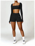 Long Sleeve Square-Neck Top & Shorts Set